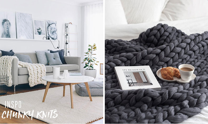 Chunky wool blankets